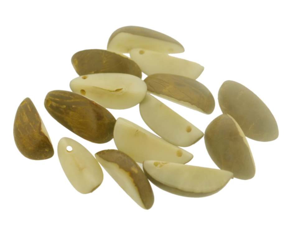 Pingente fatia meia lua jarina natural - 20 peças